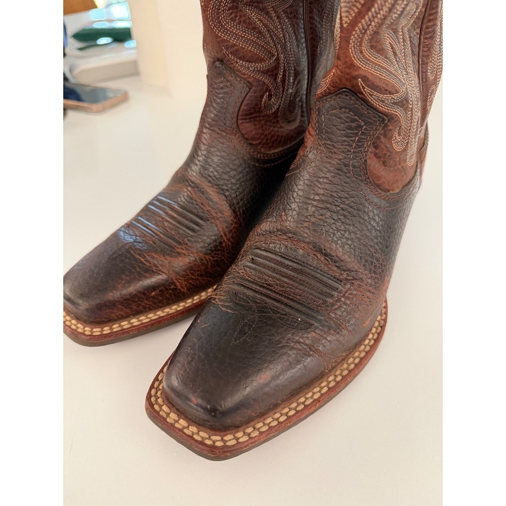 Ariat Heritage Western Boots Brown Leather Square Toe 10001046 Womens 5.5B